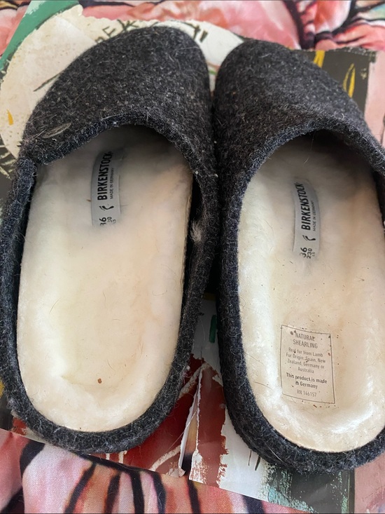 Birkenstock Dark Gray Wool Felt Slip-On Clogs main image 0